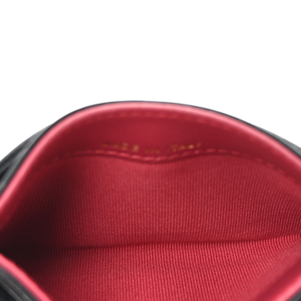 Lambskin Quilted Chanel 19 Card Holder Black