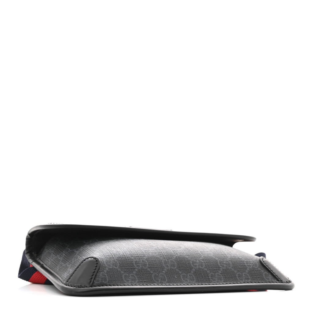 GG Supreme Monogram Web Slim Belt Bag Black Grey
