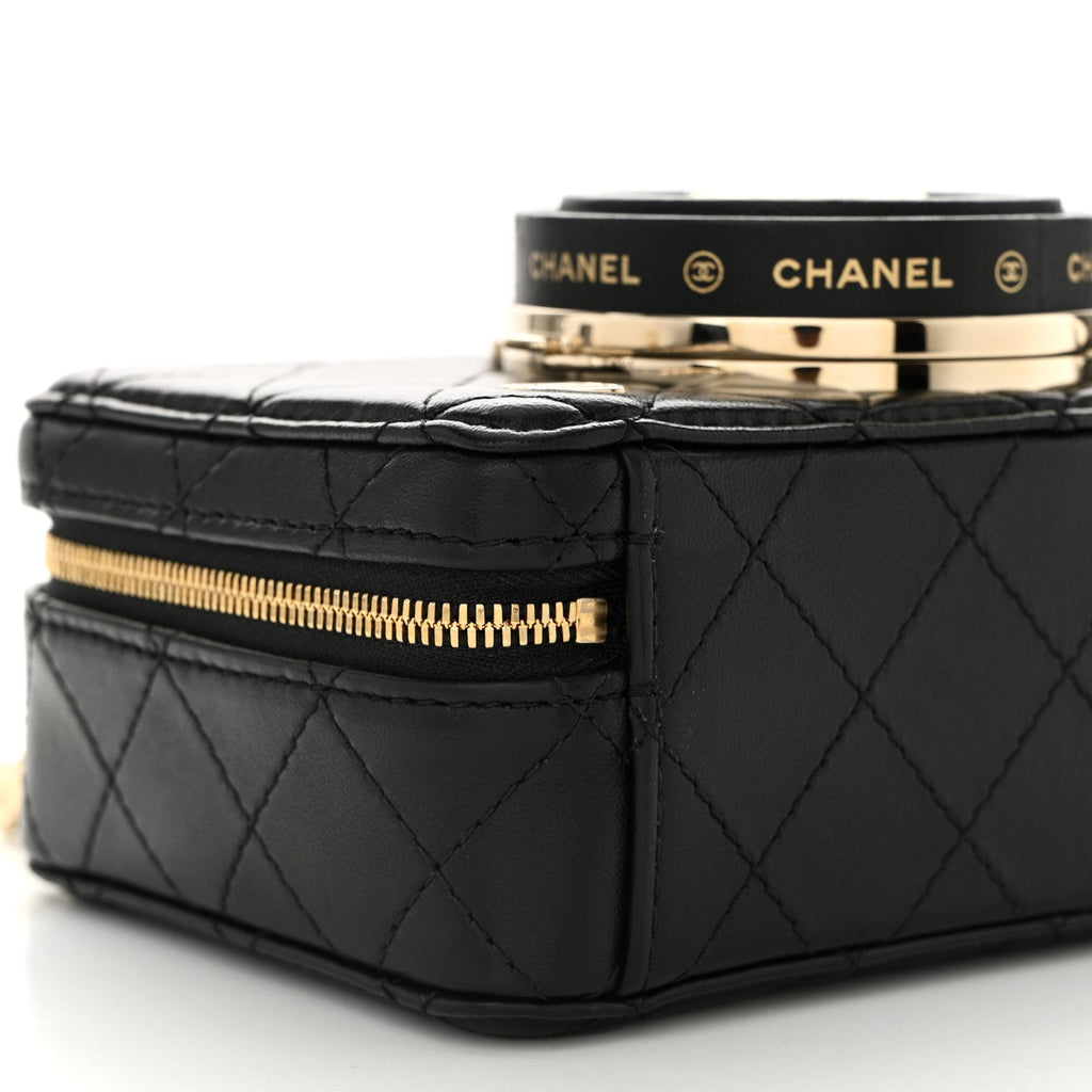 Lambskin Quilted Coco Click Bag Black