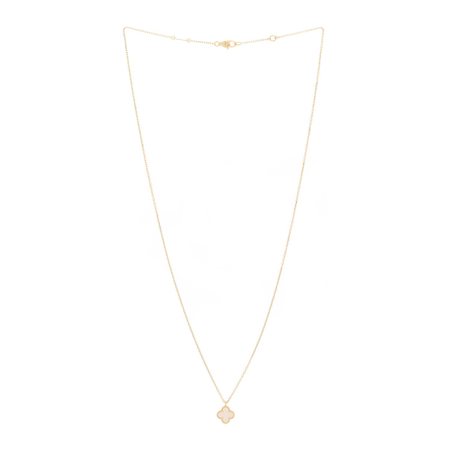 18K Yellow Gold Mother of Pearl Sweet Alhambra Pendant Necklace