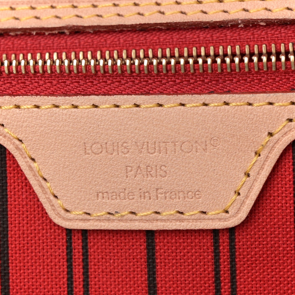 Monogram Inside Out Neverfull Bandouliere MM Sari Red