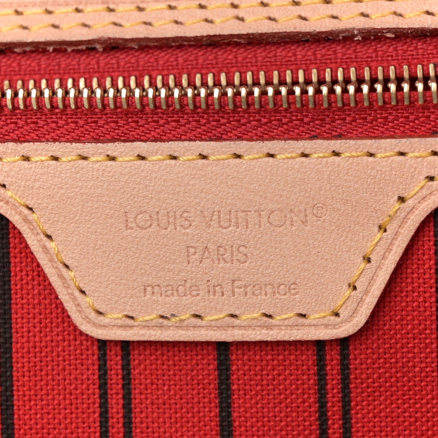 Monogram Inside Out Neverfull Bandouliere MM Sari Red