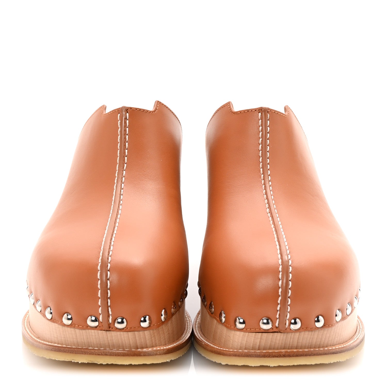 Calfskin Beechwood Earth Mules 39 Marron Glaise