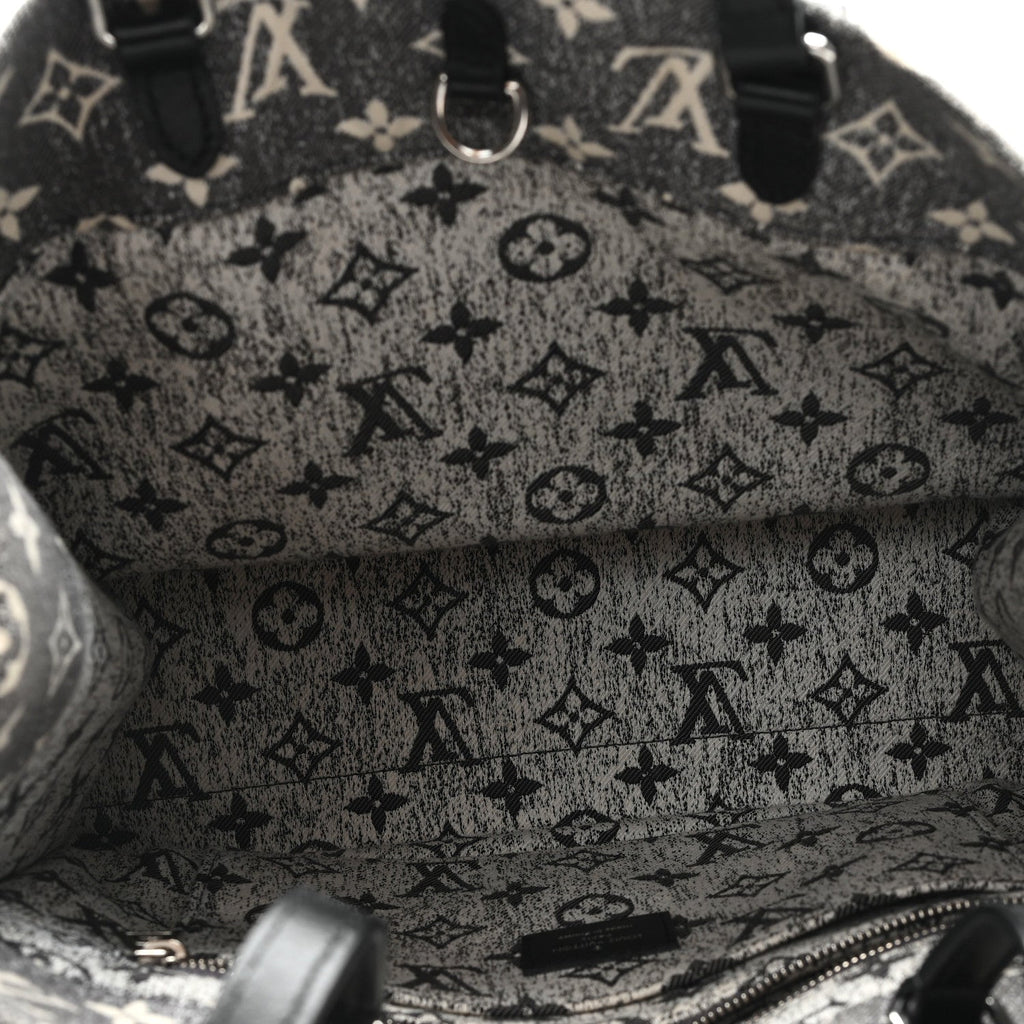 Monogram Jacquard Denim Onthego MM Black