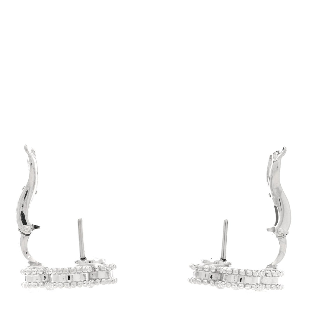 18K White Gold Guilloche Vintage Alhambra Earrings