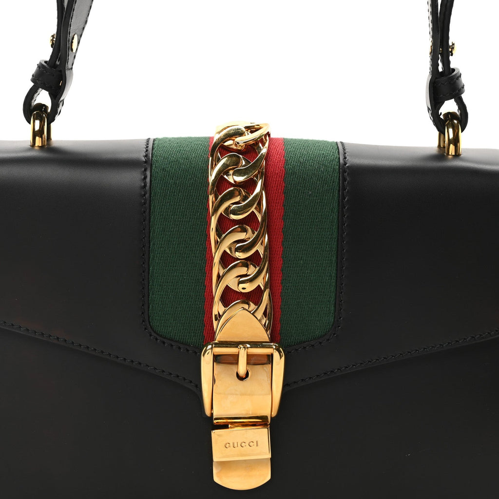 Calfskin Small Sylvie Shoulder Bag Black