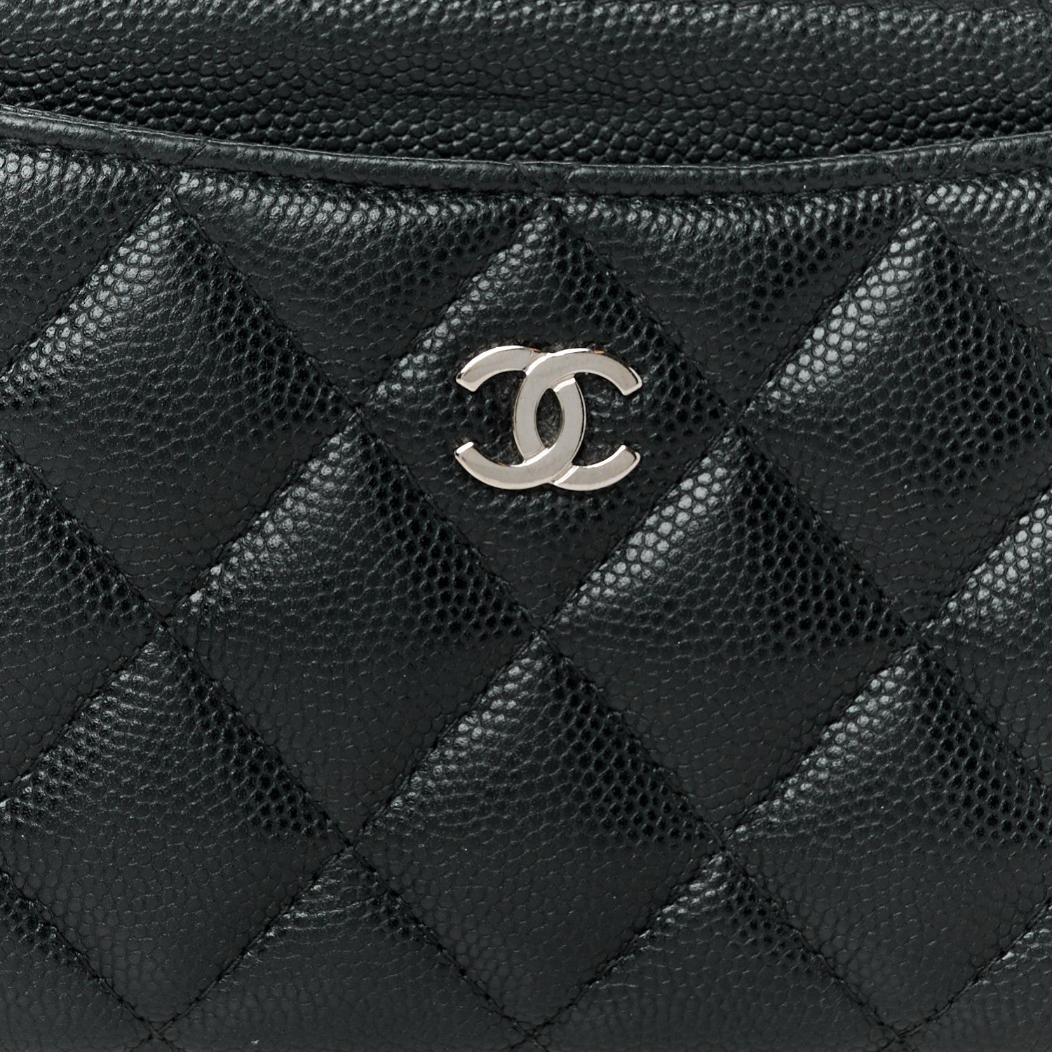 Caviar Quilted Classic Zip Pouch Black