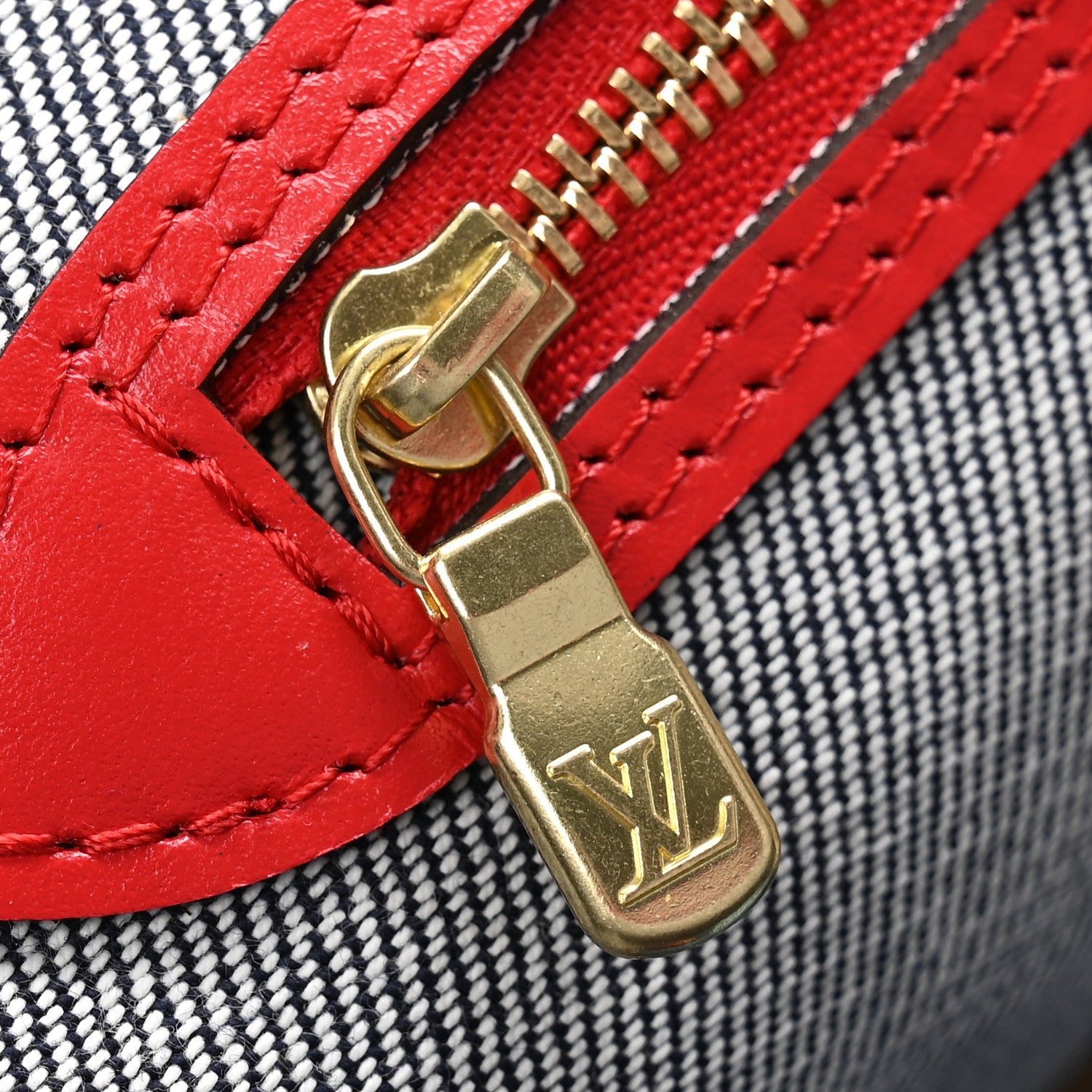 Denim Damier Monogram Patchwork Neverfull Blue Rouge