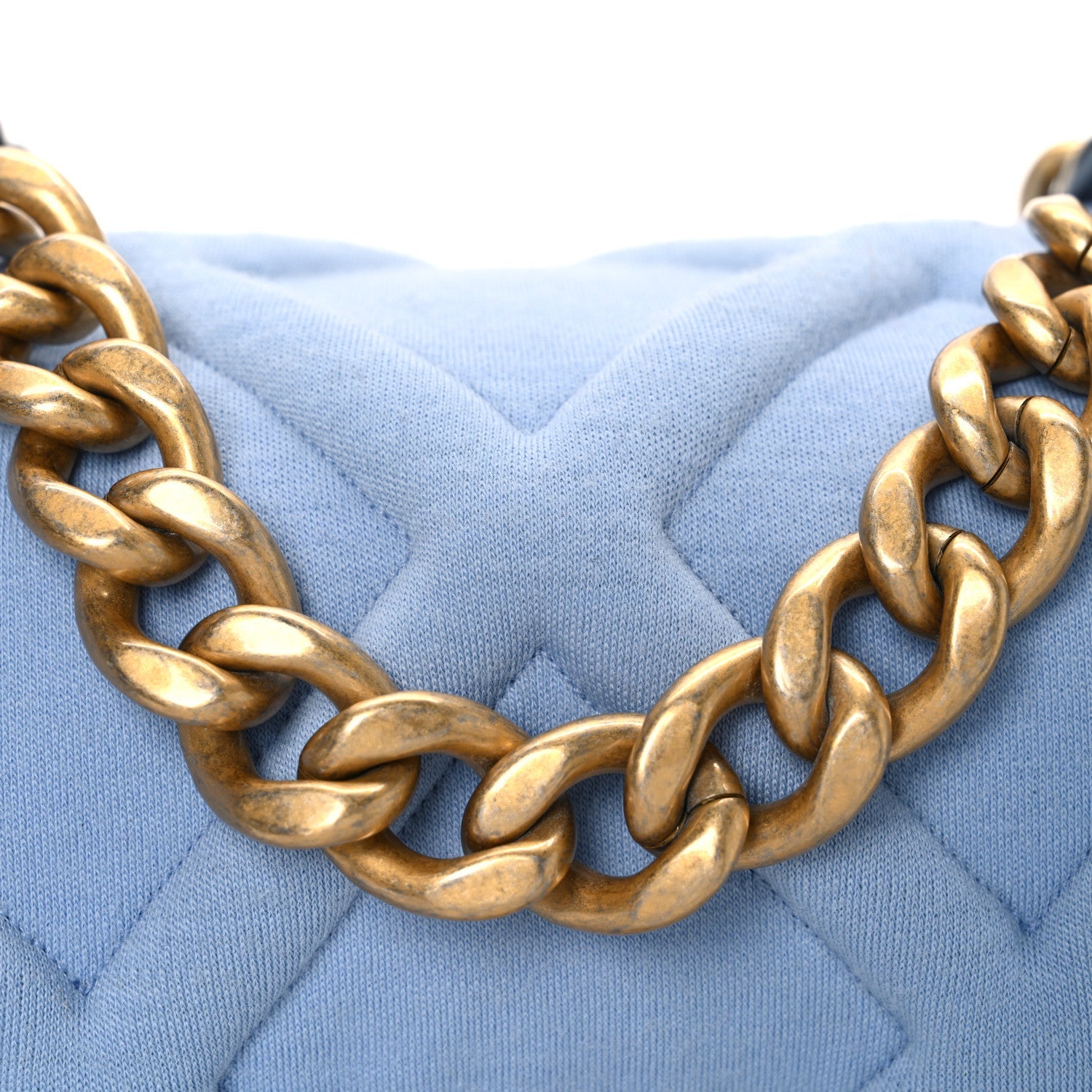 Jersey Lambskin Quilted Medium Chanel 19 Flap Light Blue