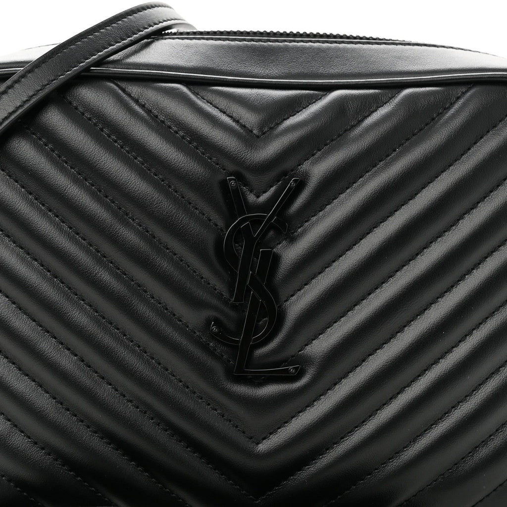 Calfskin Matelasse Monogram Monochrome Lou Camera Bag Black