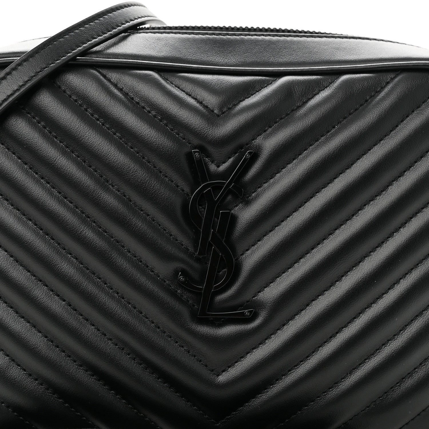 Calfskin Matelasse Monogram Monochrome Lou Camera Bag Black