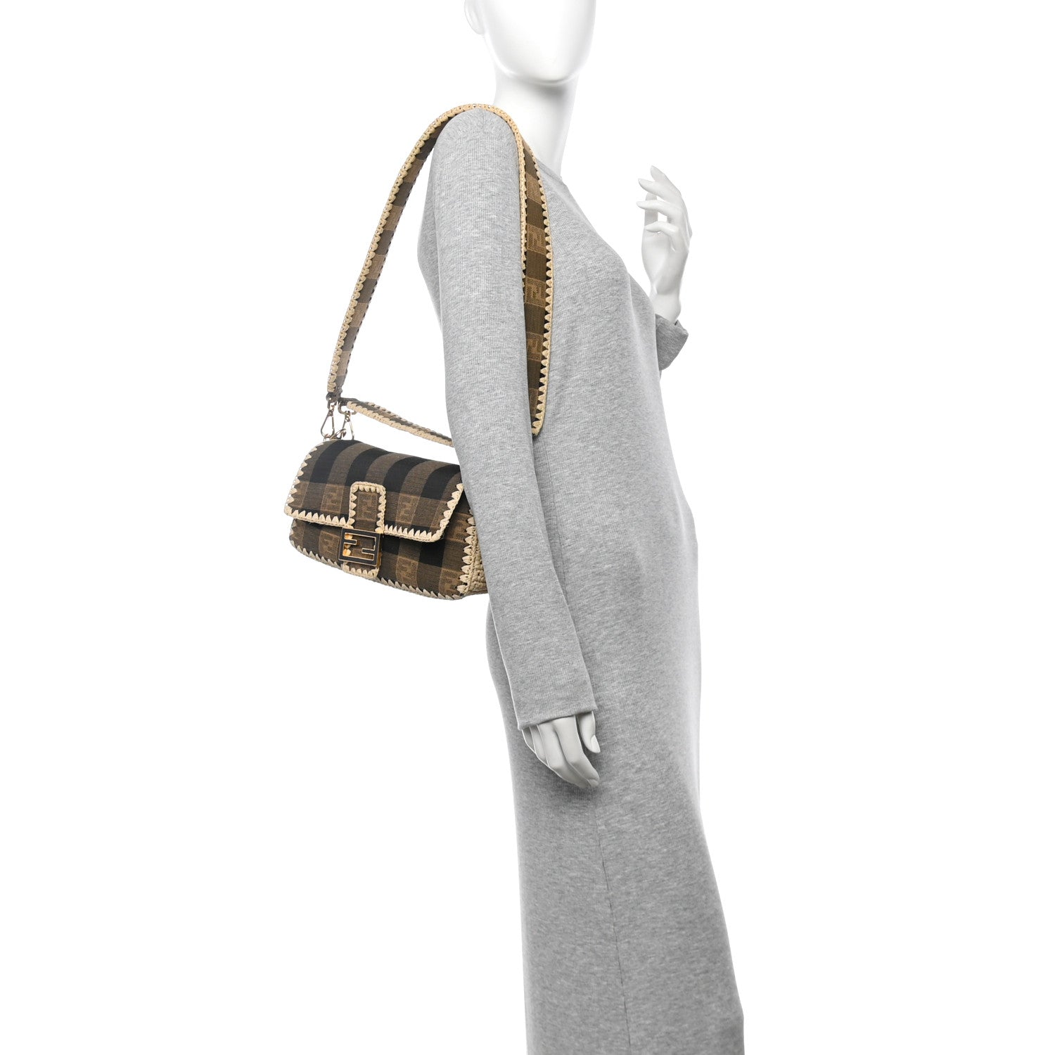 Fabric Jacquard Raffia Straw Pequin Gingham Woven Baguette Beige Black Natural