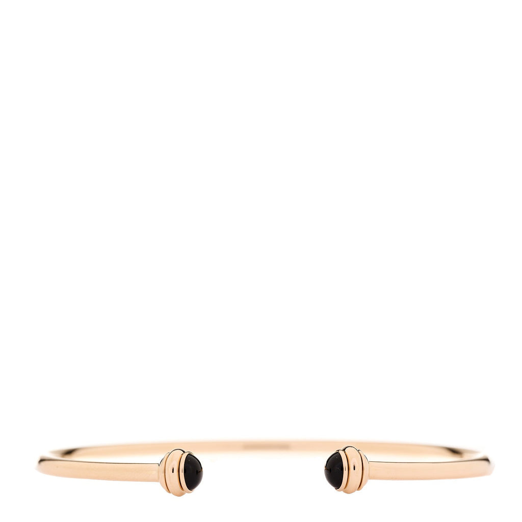 18K Rose Gold Onyx Possession Open Bangle Bracelet