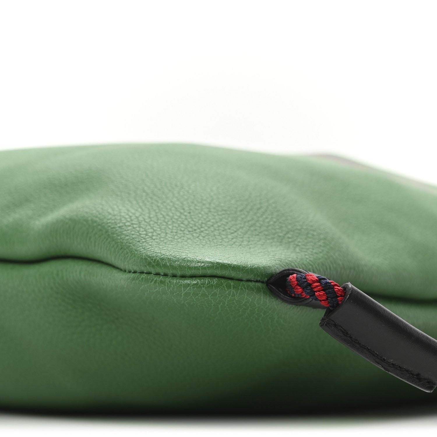 Grained Calfskin Logo Drawstring Backpack Green