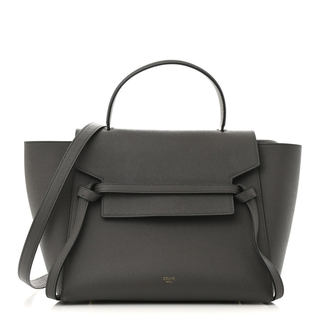 Grained Calfskin Mini Belt Bag Grey