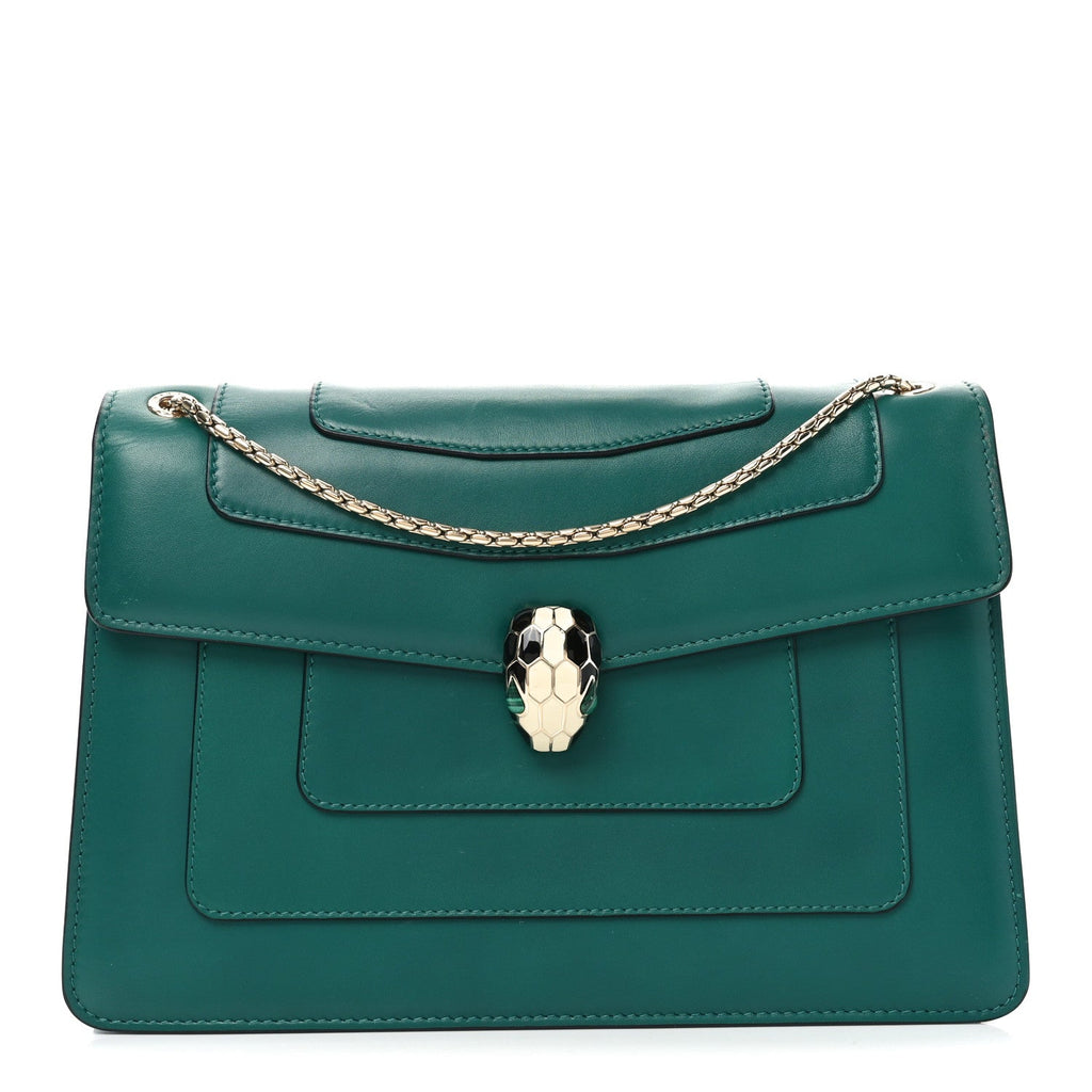 Calfskin Serpenti Forever Shoulder Bag Emerald Green