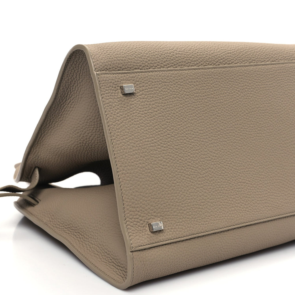 Matte Grained Calfskin Soft Margaux 15 Dark Taupe