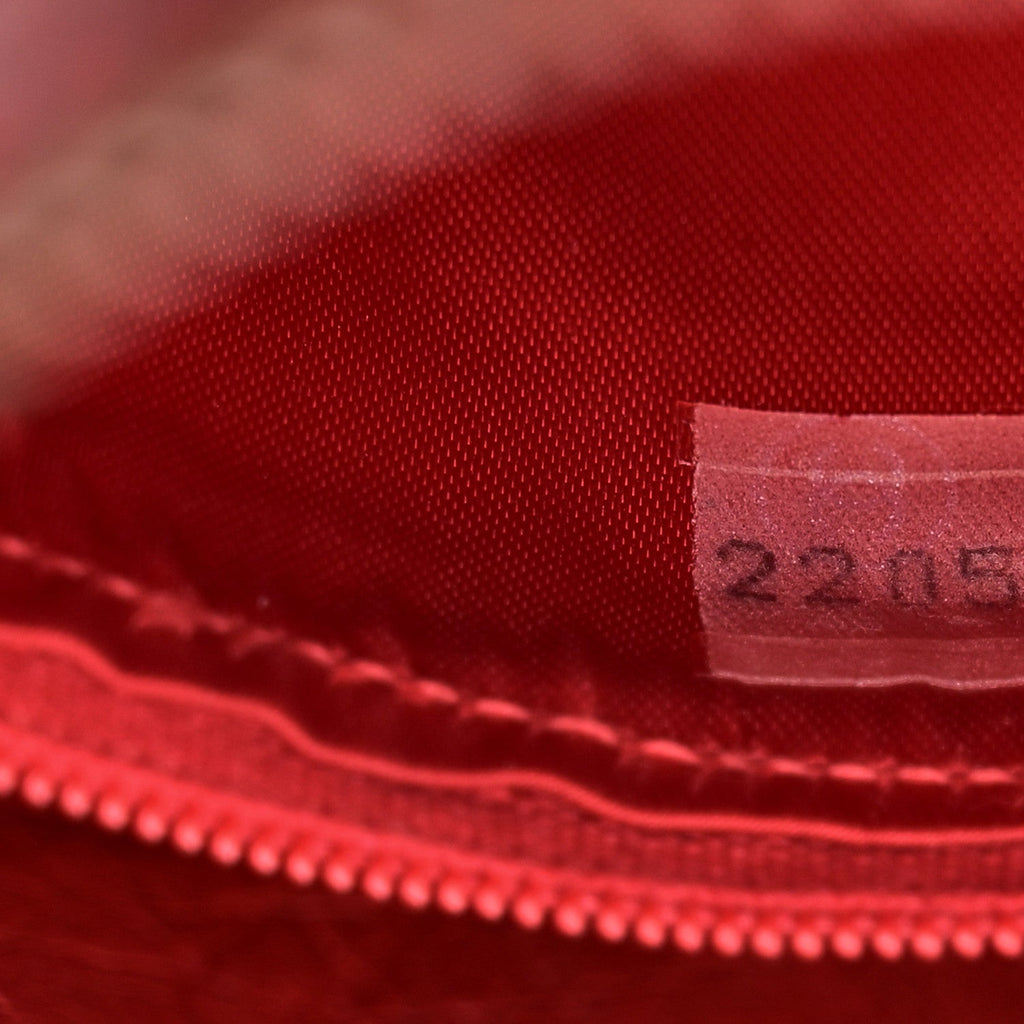 Lizard Quilted Small Tassel Camera Case Burgundy