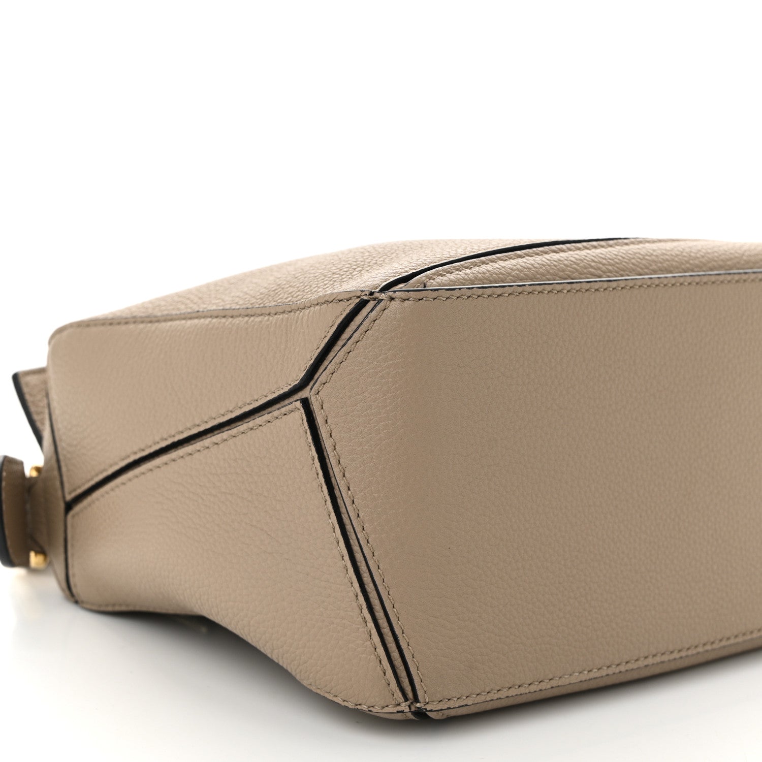 Grained Calfskin Small Puzzle Bag Sand