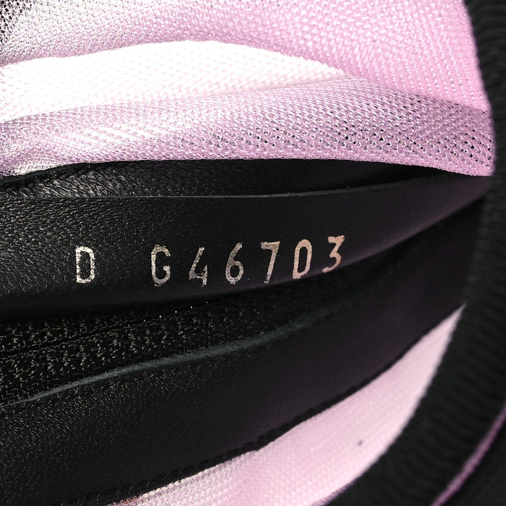 Mesh Grosgrain CC Cap Toe Ankle Boots 38.5 Light Pink Black