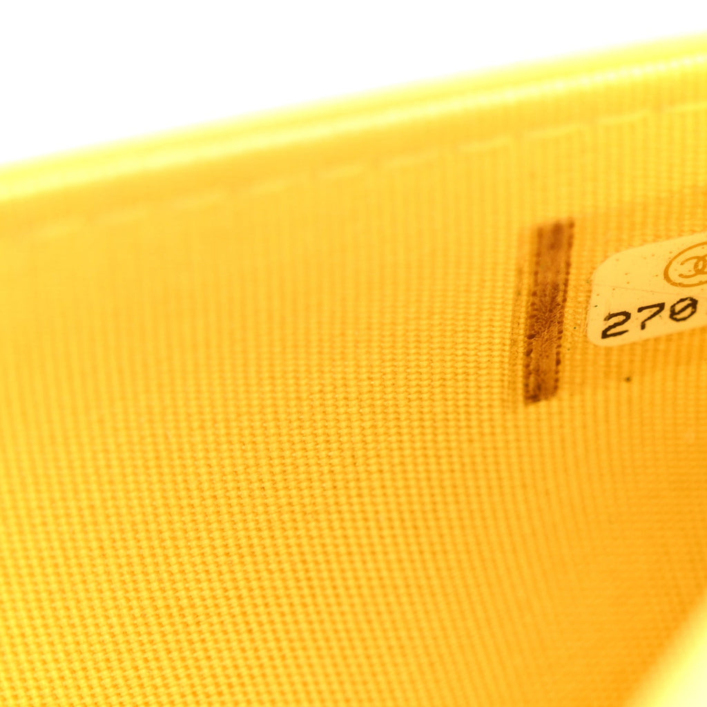 Caviar Quilted Boy Wallet On Chain WOC Yellow