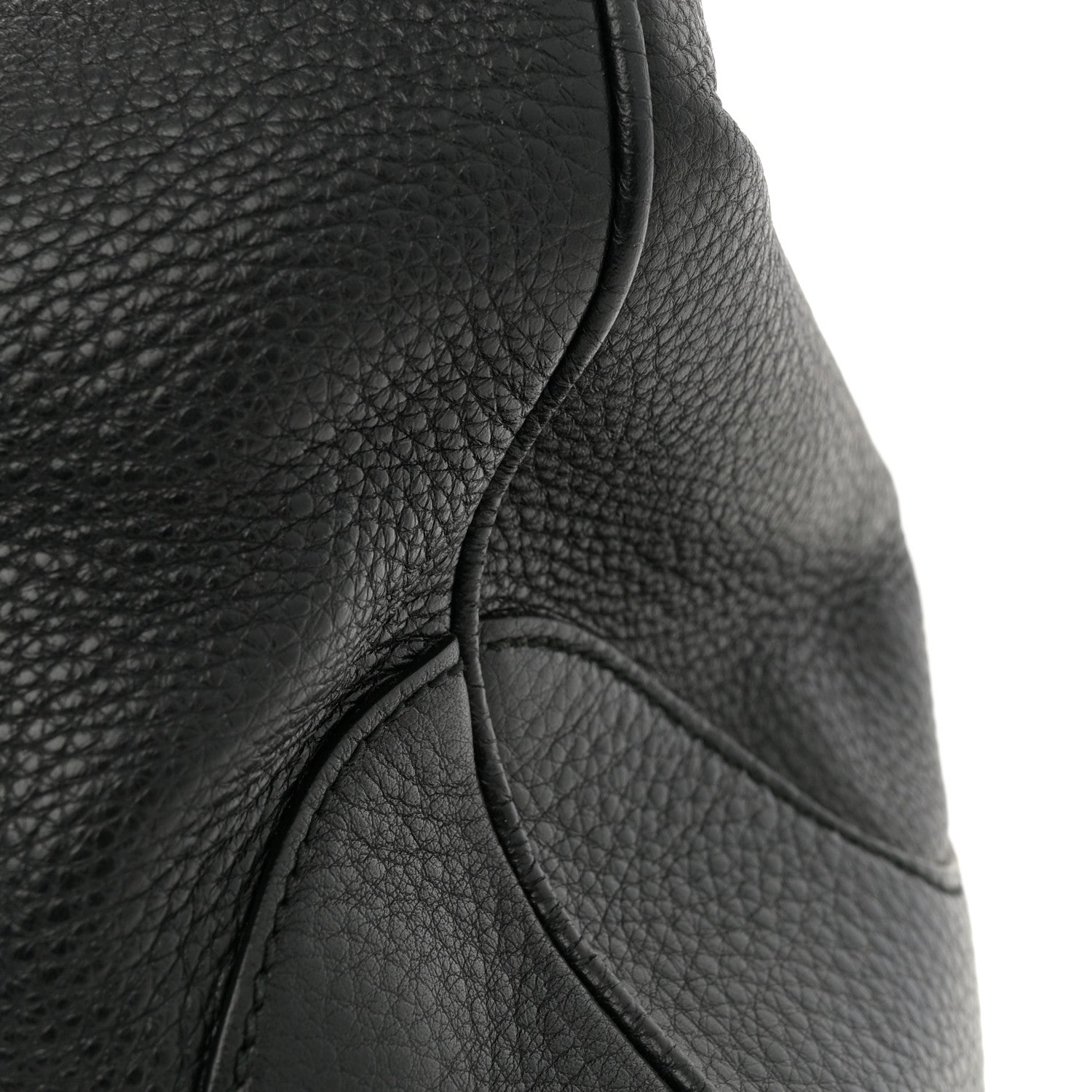 Grained Calfskin Medium Diana Bamboo Top Handle Tote Black