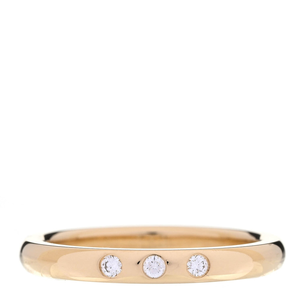 18K Yellow Gold Diamond Elsa Peretti Stacking Band Ring 54 6.75