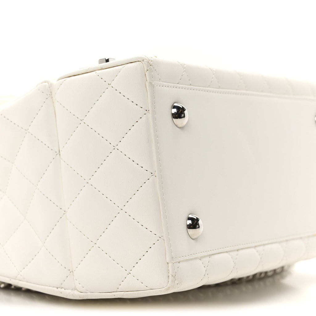 Lambskin Quilted Cockpit Flap Bag White