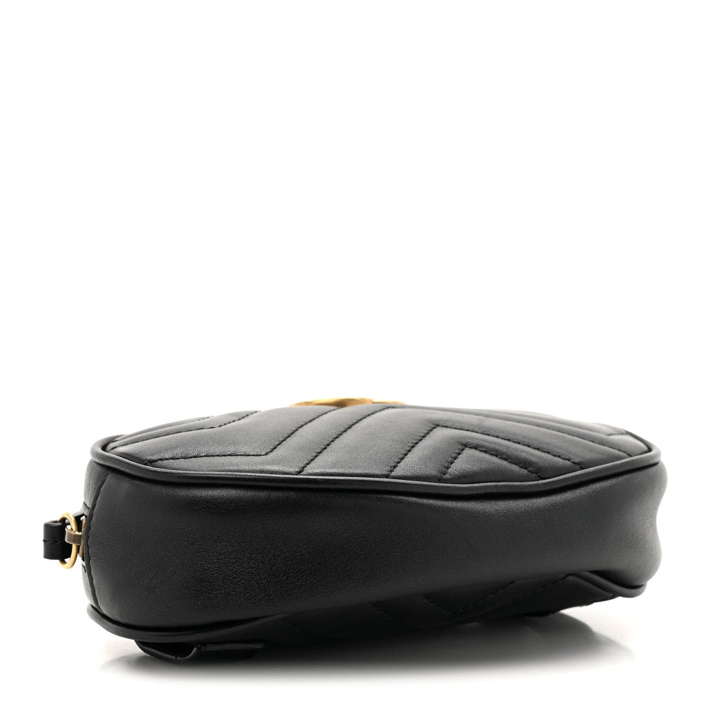 Calfskin Matelasse GG Marmont Belt Bag 85 34 Black