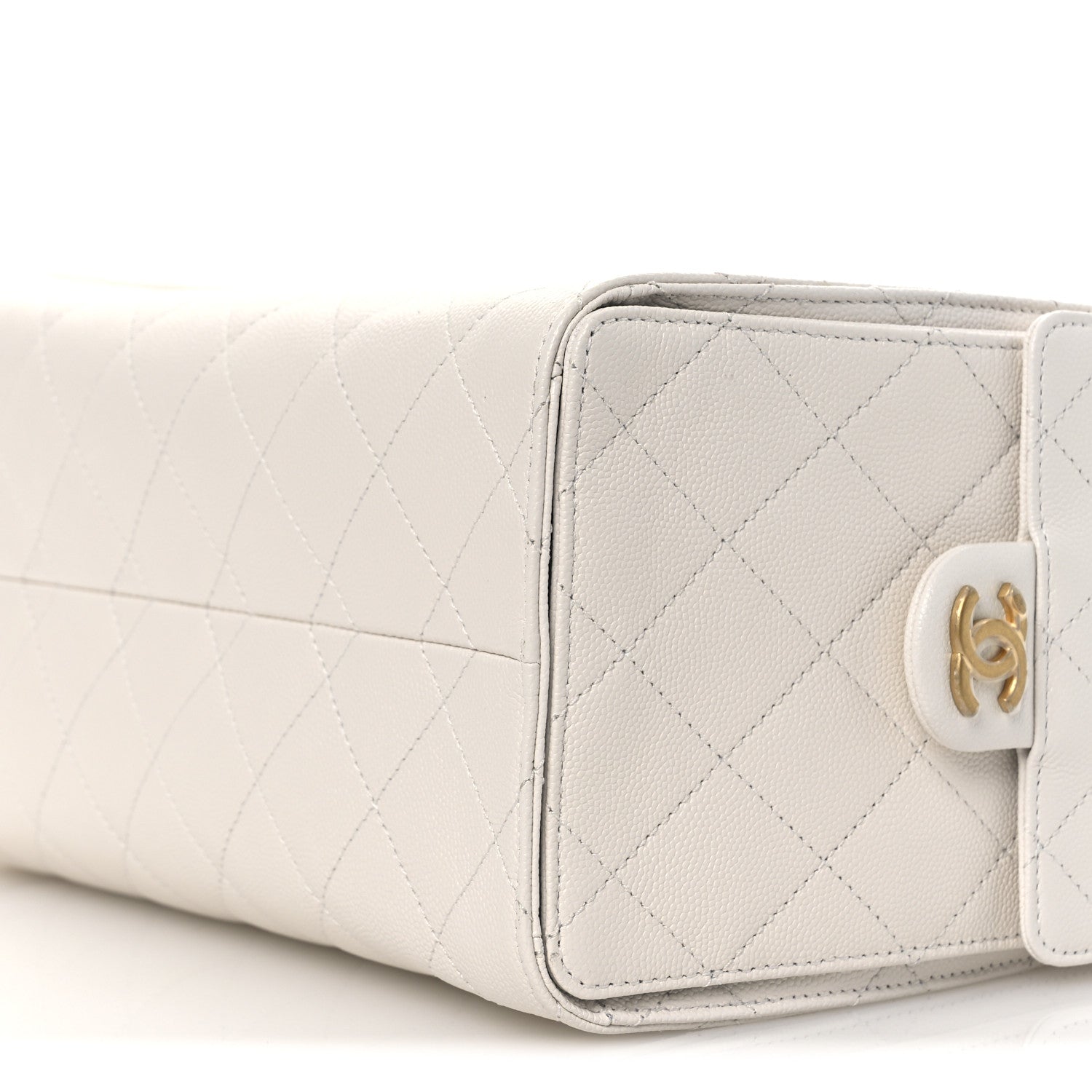 Caviar Quilted Small Chanel 25 Handbag White