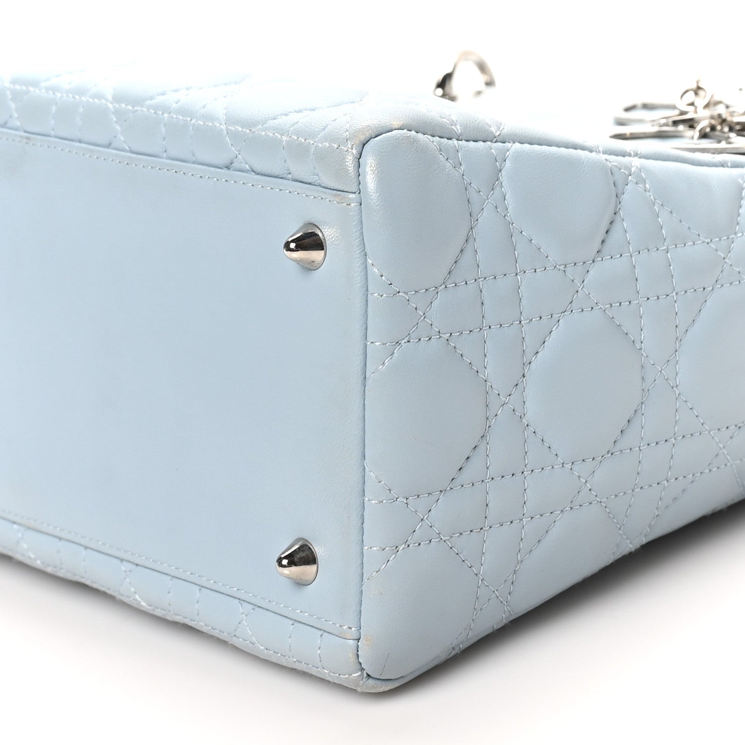 Lambskin Cannage Medium Lady Dior Light Blue
