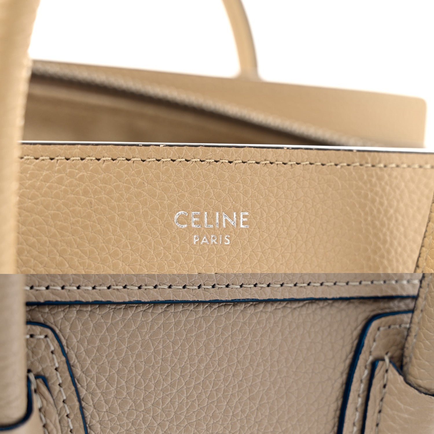 Drummed Calfskin Nano Luggage Dune