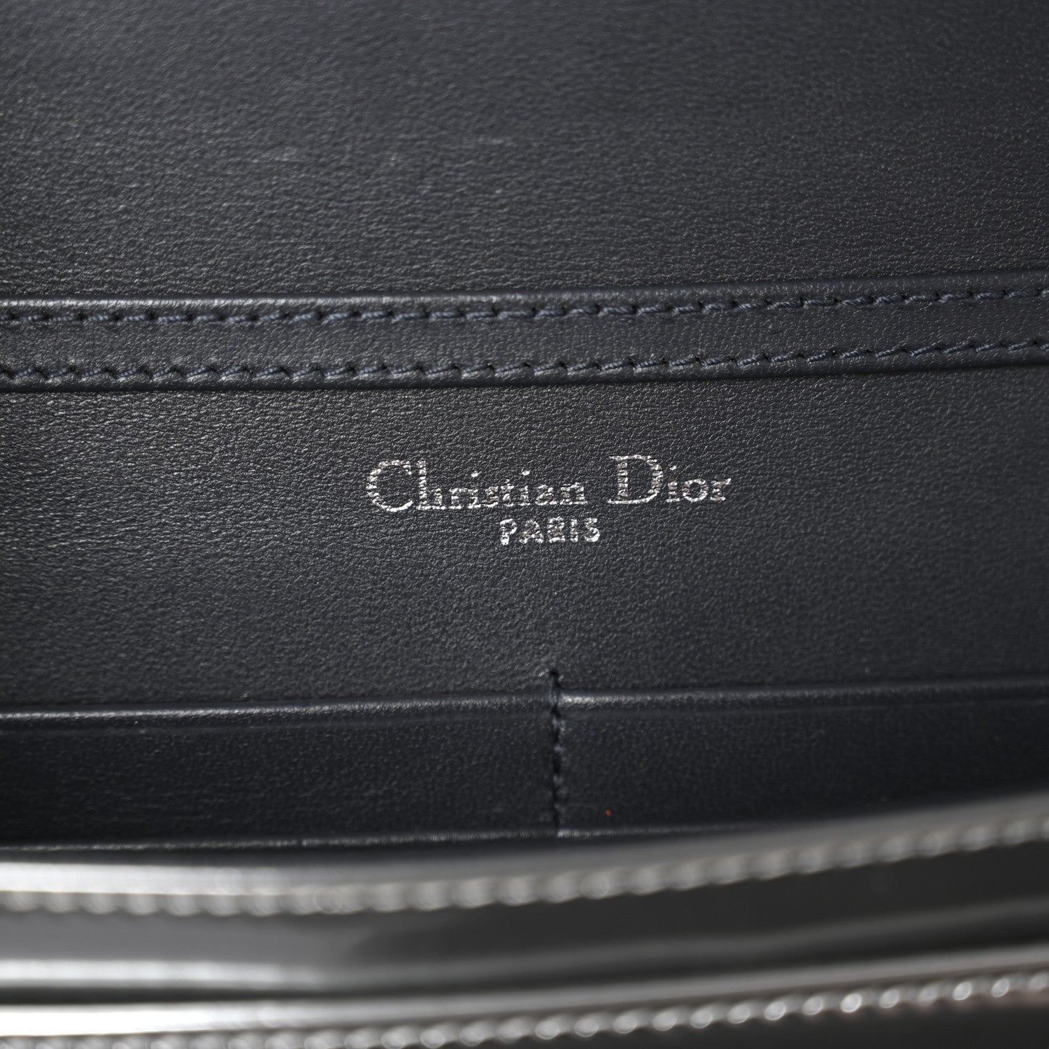 Metallic Patent Micro-Cannage Diorama Wallet on Chain Pouch Silver