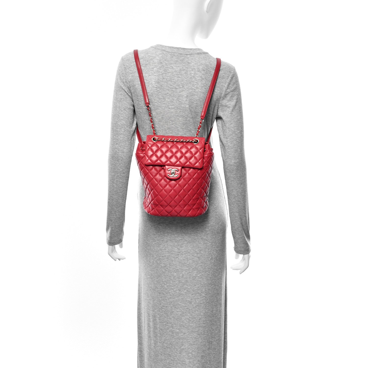 Lambskin Quilted Small Urban Spirit Backpack Dark Pink