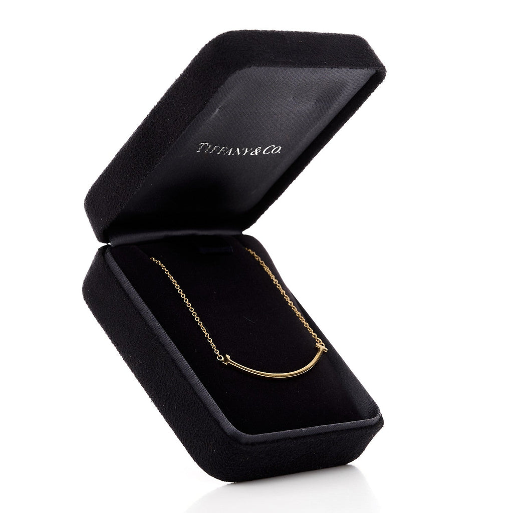 18K Rose Gold Small T Smile Pendant Necklace