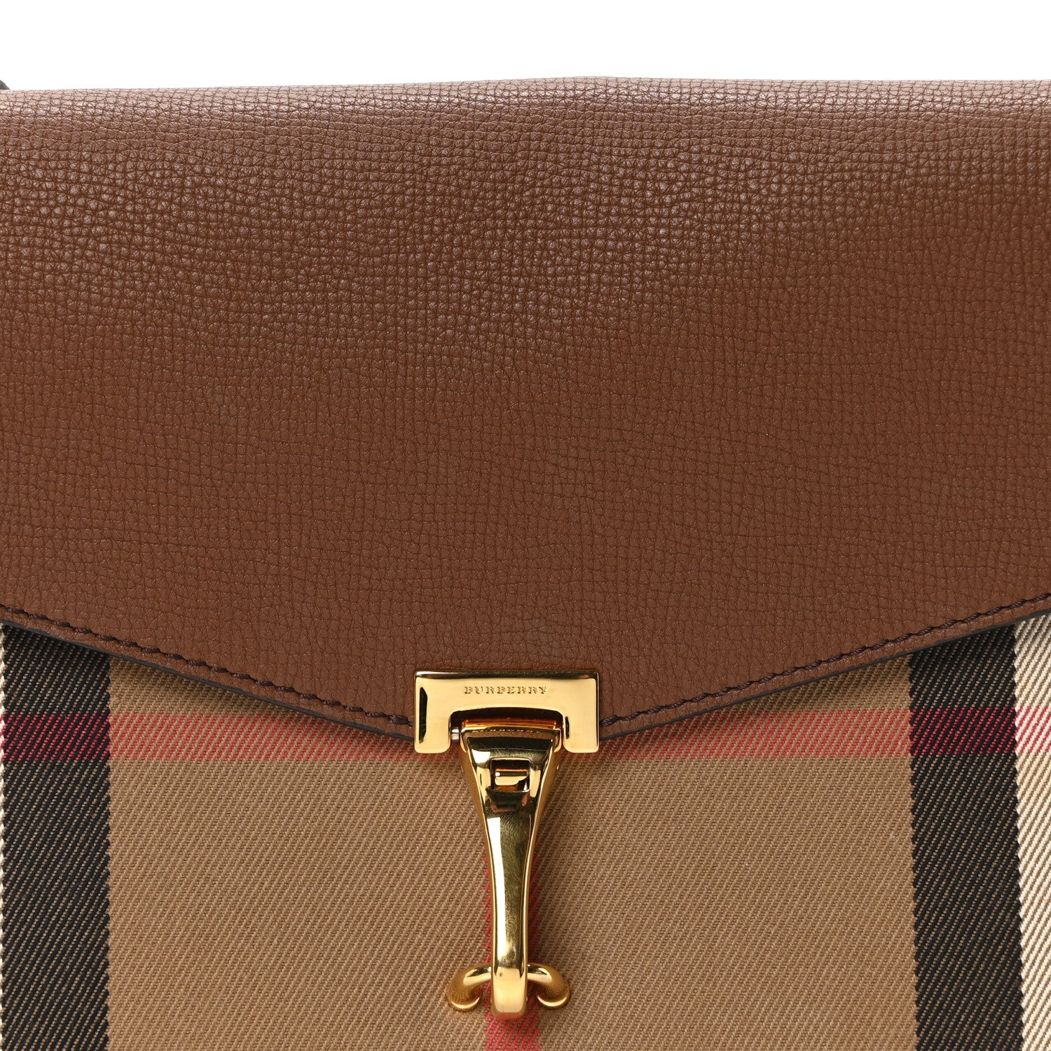 Derby Calfskin House Check Small Macken Crossbody Bag Tan