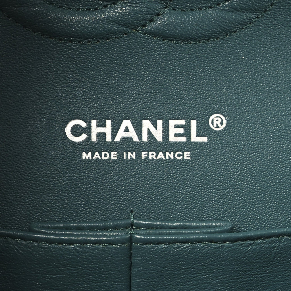 Caviar Quilted Medium Double Flap Turquoise