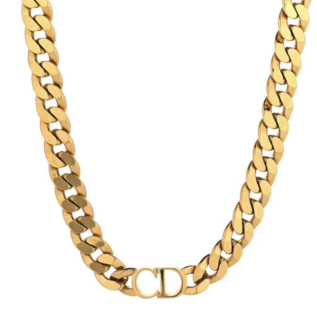 Metal CD Choker Necklace Gold