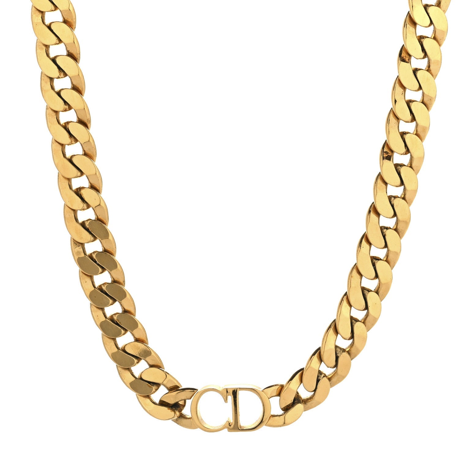 Metal CD Choker Necklace Gold