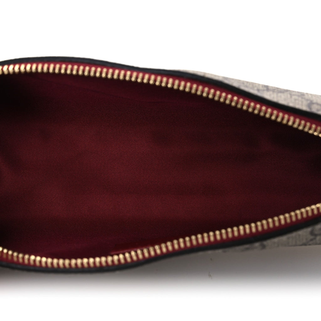 GG Supreme Monogram Cat Pencil Case Beige Ebony