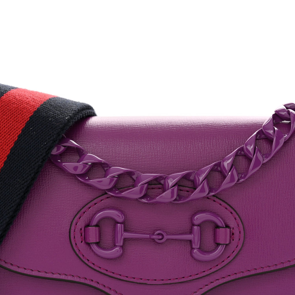 Azalea Calfskin Web Small Horsebit 1955 Crossbody Bag Spicy Cyclamin