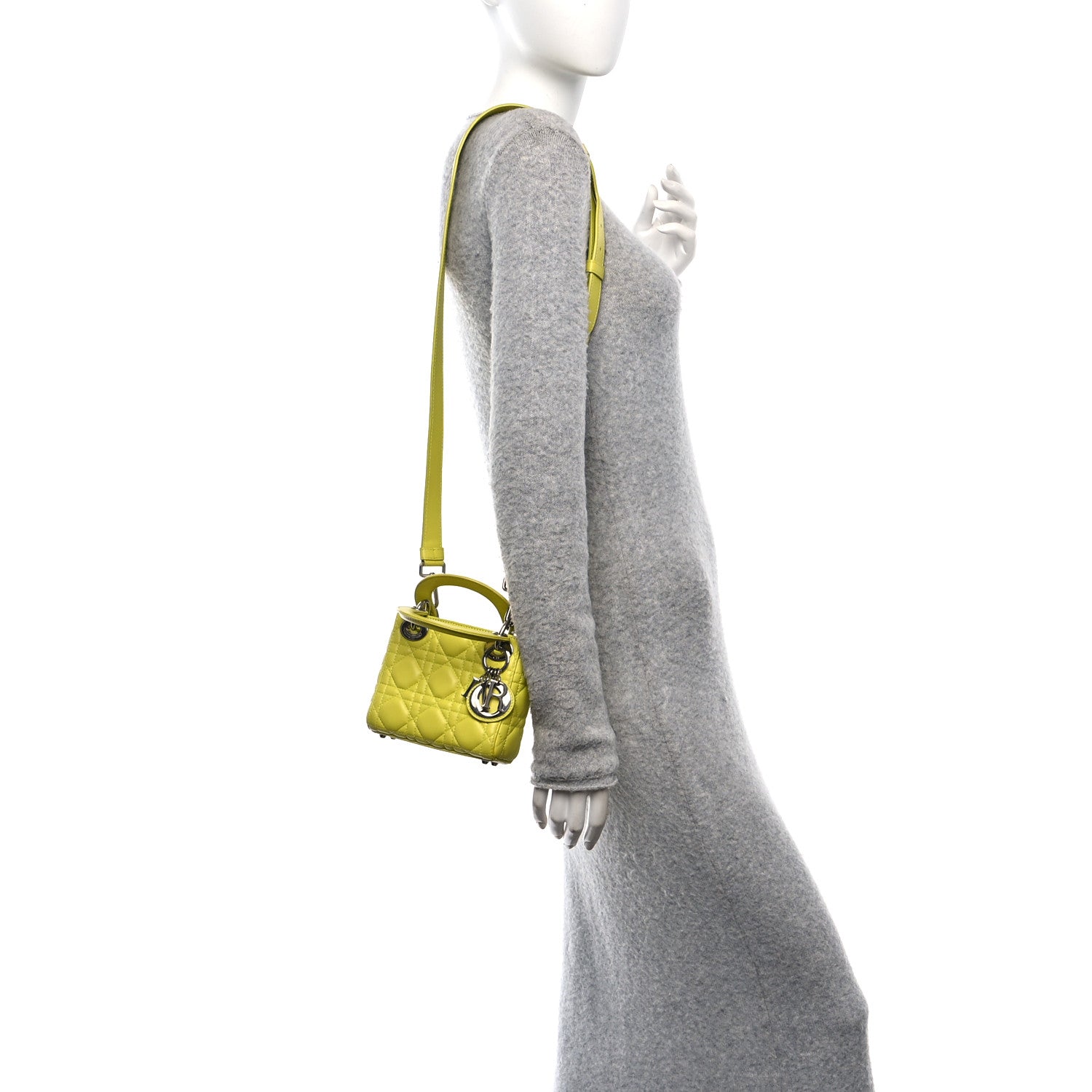 Lambskin Cannage Nano Lady Dior Acid