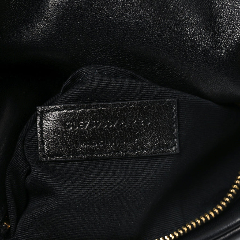 Lambskin Quilted Toy Loulou Puffer Monogram Chain Satchel Black