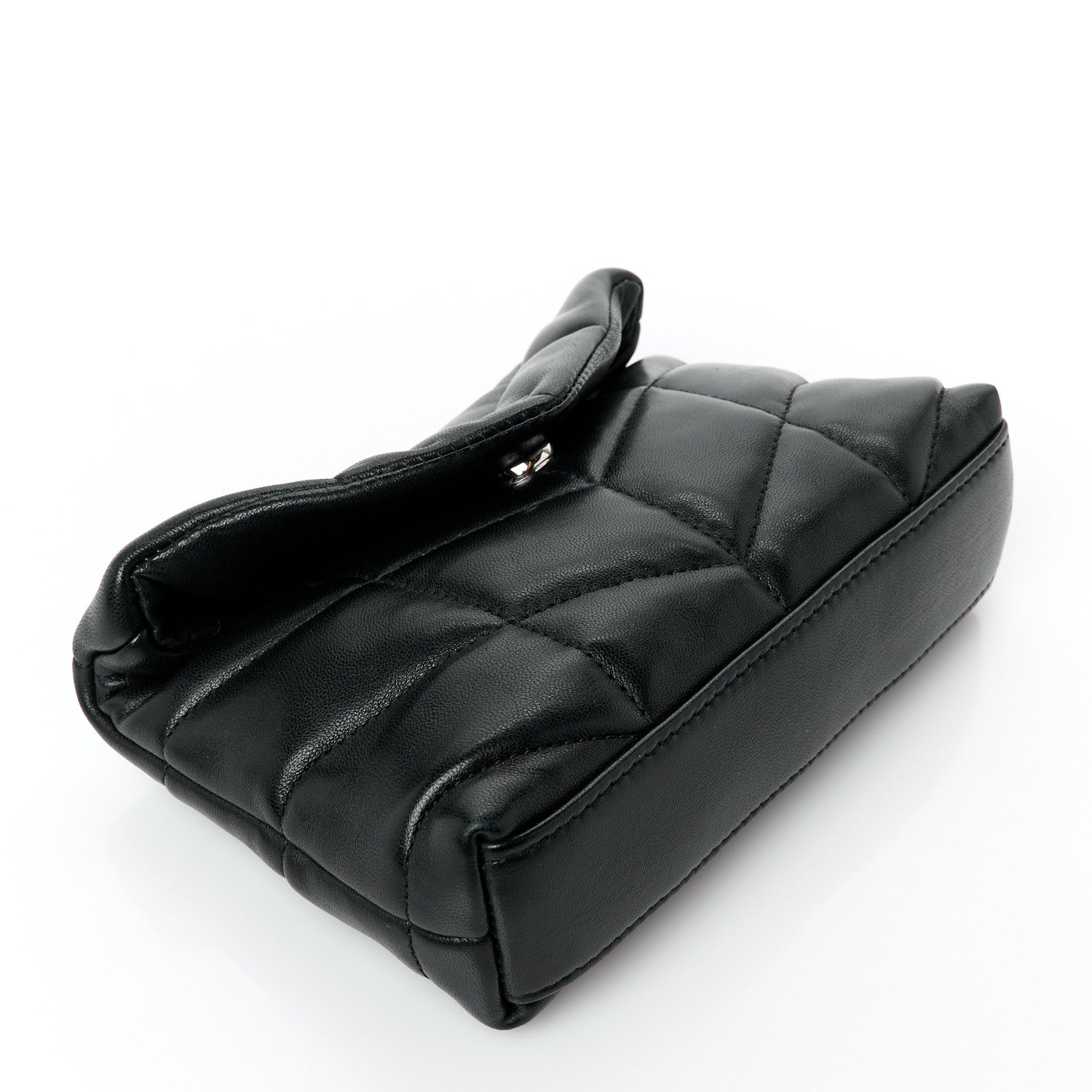 Lambskin Monogram Loulou Puffer Pouch Clutch Black