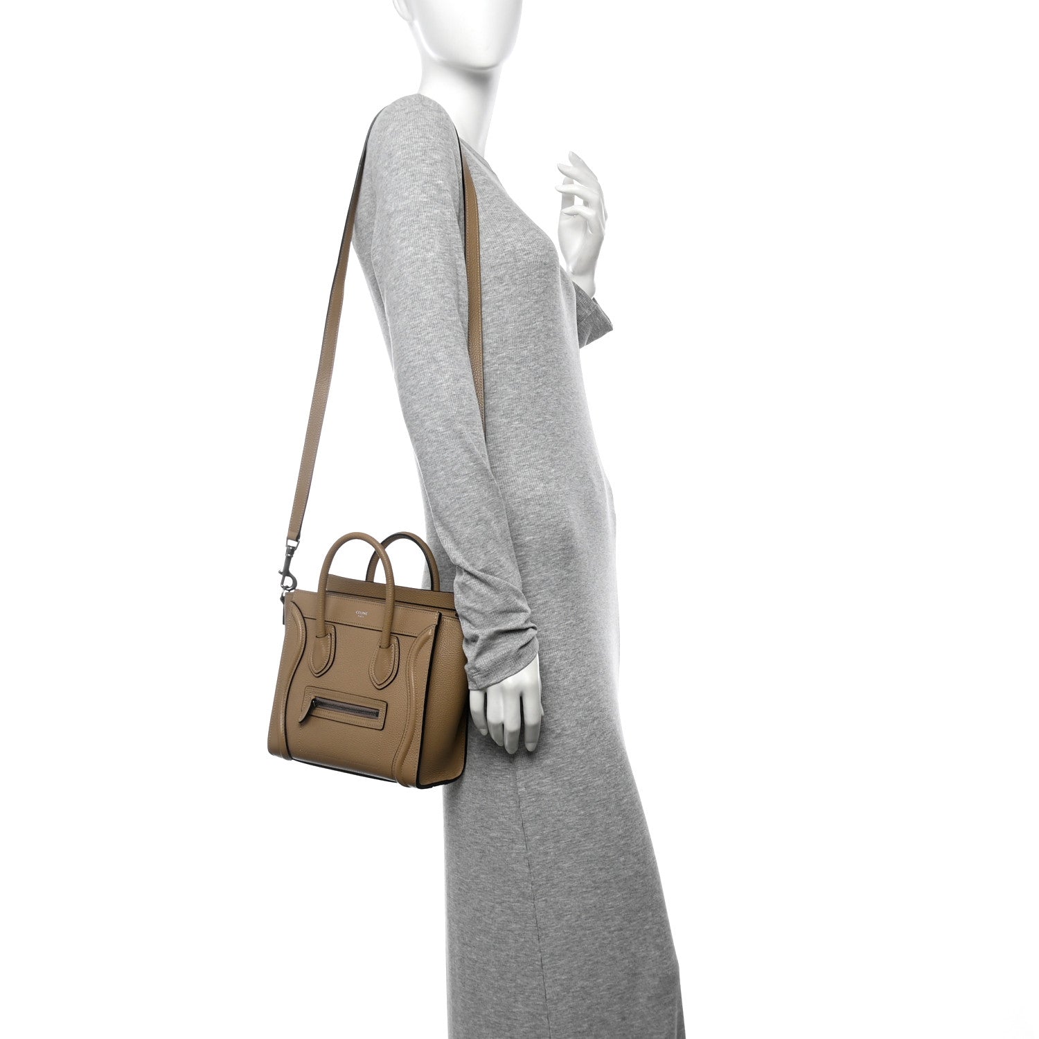 Drummed Calfskin Nano Luggage Dune