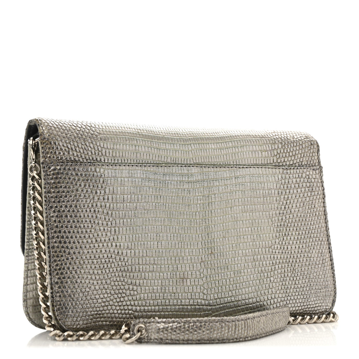 Metallic Lizard Miss Dior Promenade Pouch Gunmetal