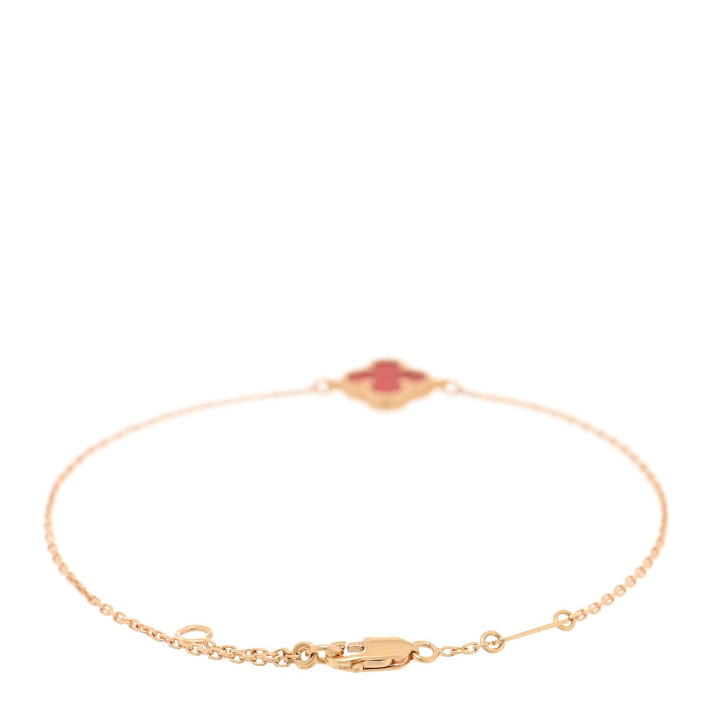 18K Rose Gold Carnelian Sweet Alhambra Bracelet