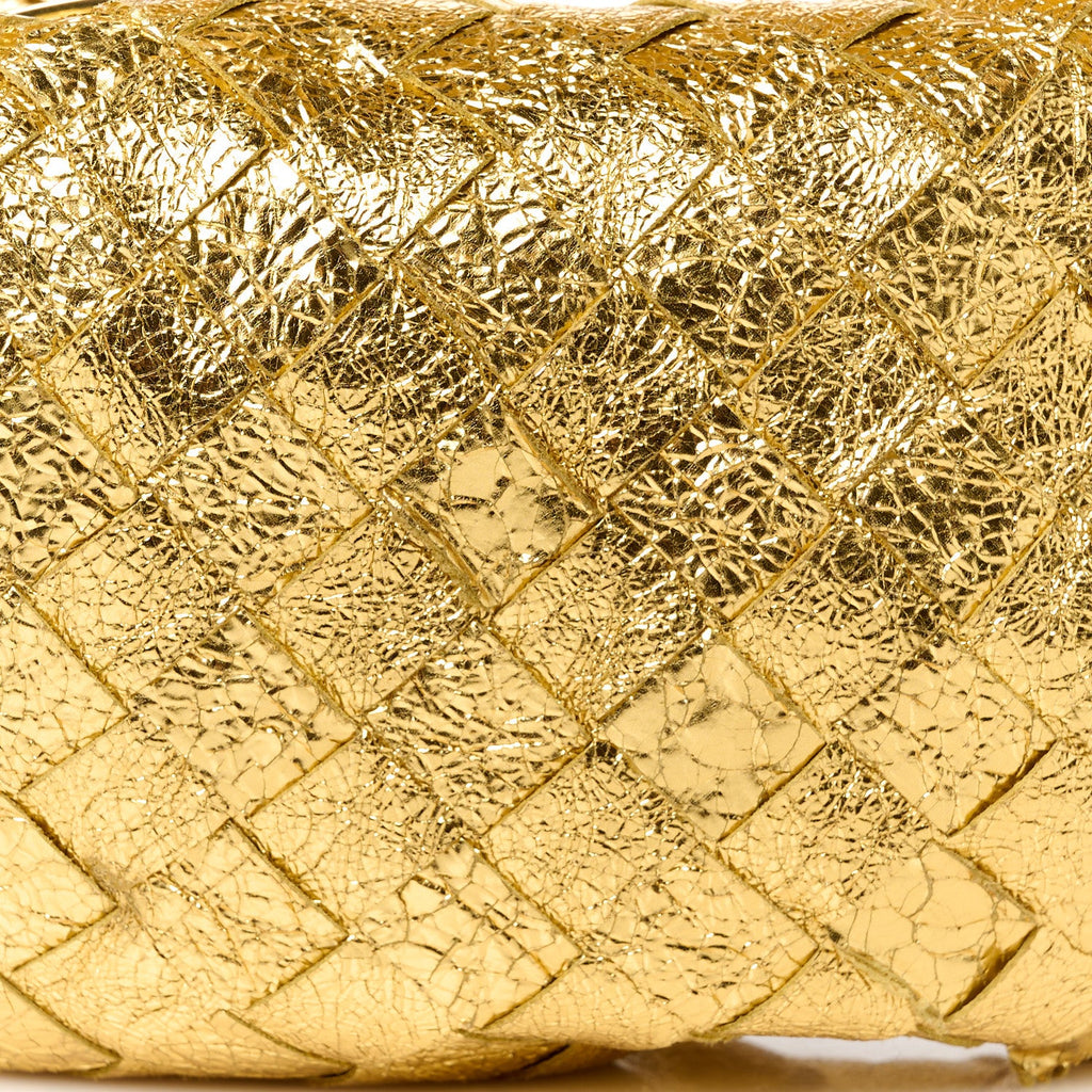 Metallic Nappa Intrecciato Mini Jodie Gold