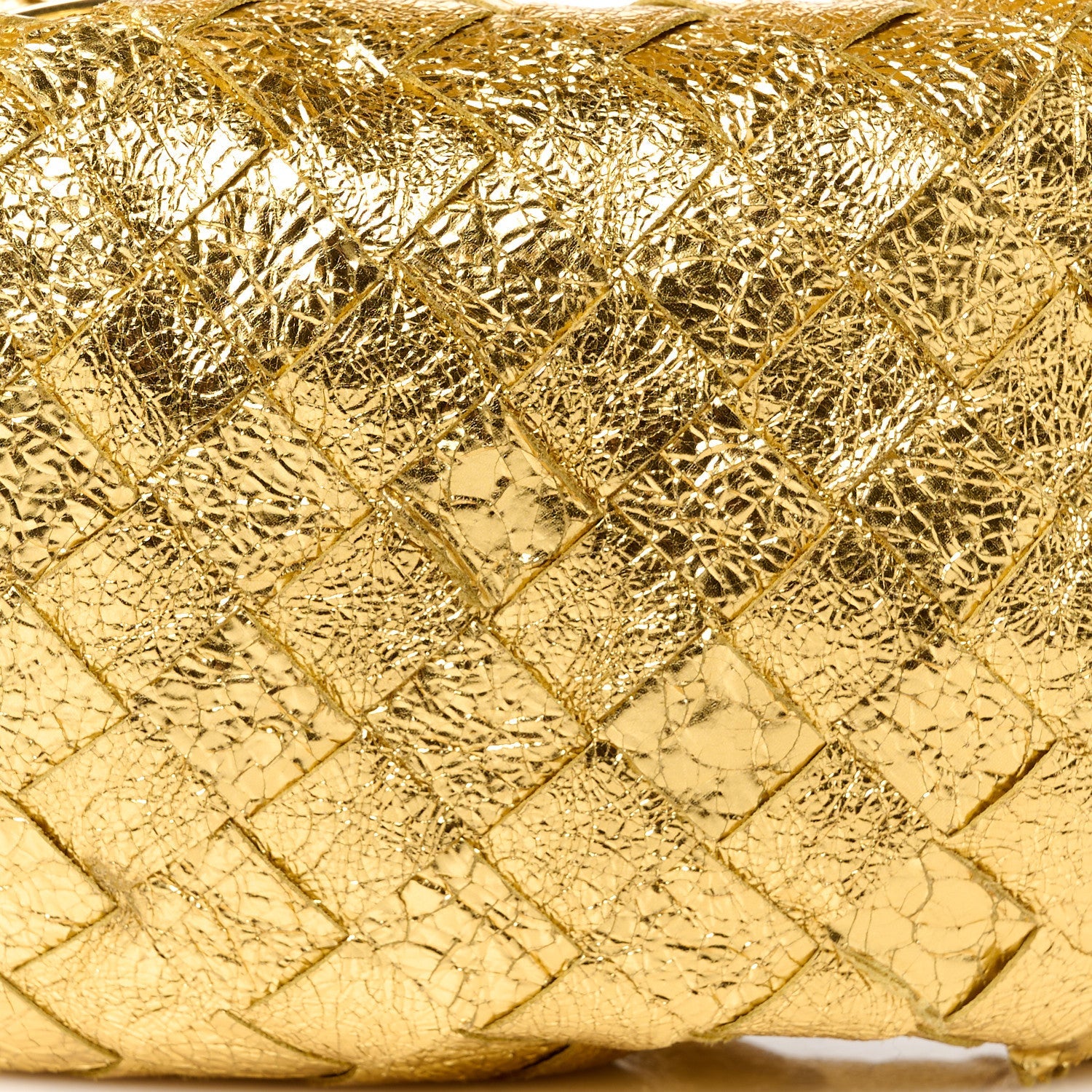 Metallic Nappa Intrecciato Mini Jodie Gold