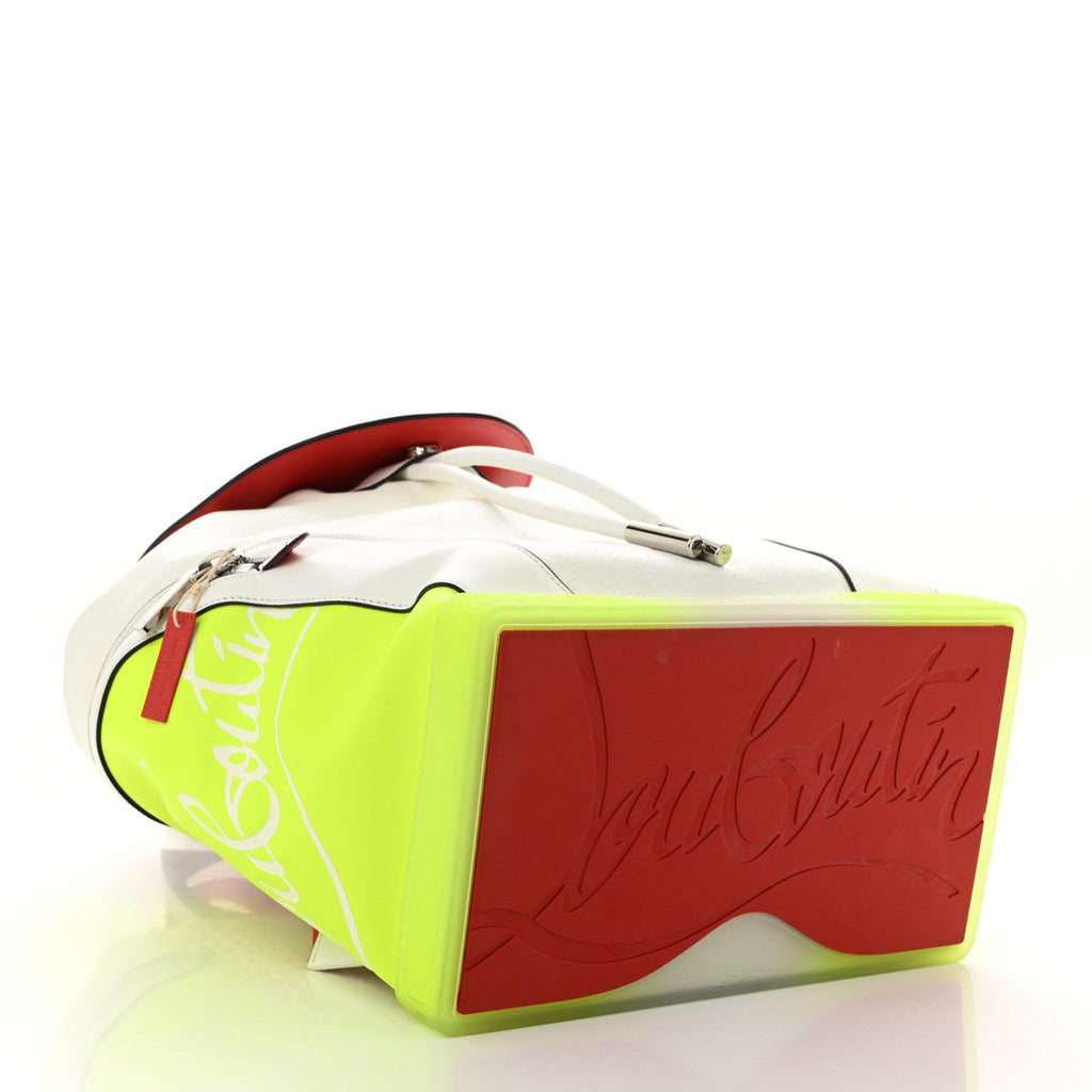 Calfskin Explorafunk Backpack Bianco Fluo Yellow